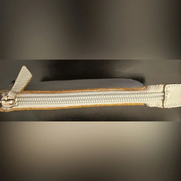 Salvatore Ferragamo Blue Grey Leather Coin Purse Card Case Keyring - Picture 5 of 6